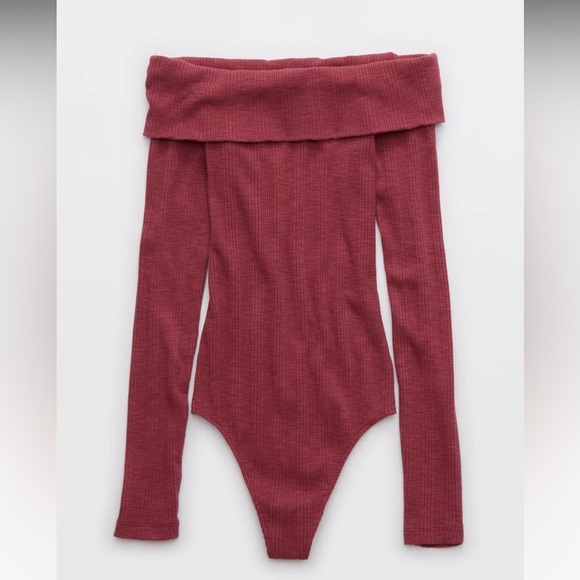 Aerie Long Sleeve Off The Shoulder Bodysuit - Picture 2 of 11